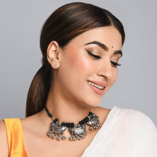 Tribal Silver Choker Necklace